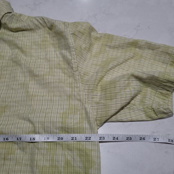 TOMMY BAHAMA Relax Tropical Green Silk Cotton Blend Embossed Large EUC - Picture 3 of 7